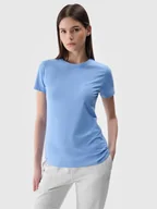 Koszulki sportowe damskie - Damski t-shirt basic 4F 4FWMM00TTSHF2255 - niebieski - miniaturka - grafika 1