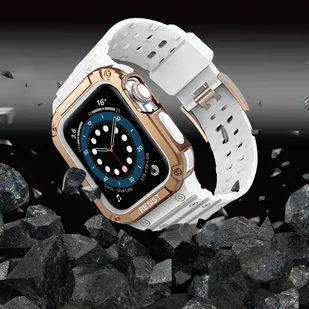 Protect Strap Band opaska z etui do Watch 7 / 6 / 5 / 4 / 3 / 2 / SE (41 / 40 / 38mm) obudowa pancerny pokrowiec na zegarek biały - Etui i futerały do telefonów - miniaturka - grafika 9