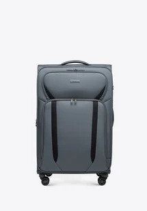 Duża walizka miękka dwukolorowa szaro - czarna - Walizki Duża walizka miękka dwukolorowa szaro - czarna - Walizki - miniaturka - grafika 1