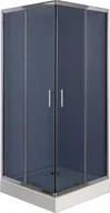 Kabiny prysznicowe - Savana Kabina prysznicowa z brodzikiem narożna kwadratowa 80x80x196 cm Grafitowa - miniaturka - grafika 1