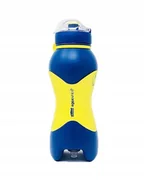 Shakery i bidony sportowe - Butelka silikonowa bidon sportowy AquaSpray żółta ze spryskiwaczem 600ml - miniaturka - grafika 1