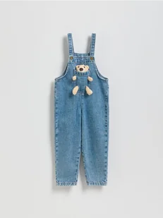 Reserved - Jeansowe ogrodniczki z misiem - niebieski - Spodenki dla niemowląt - miniaturka - grafika 1