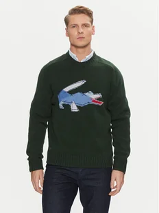 Lacoste Sweter AH3145 Zielony Classic Fit - Swetry męskie - miniaturka - grafika 1