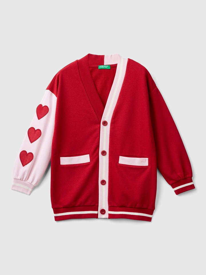 Benetton Kardigan w kolorze czerwono-jasnoróżowym