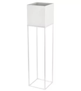 Kwietnik osłonka stojak Lorient 20x20x87 cm metalowy biały loft - Kwietniki - miniaturka - grafika 1