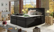 Łóżka - nabbi Łóżko podwójne tapicerowane z pojemnikiem Diana 180 - czarne (Sawana 14) - miniaturka - grafika 1