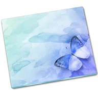Deski do krojenia - Osłona kuchenna szklana Niebieski motyl - 60x52 cm - miniaturka - grafika 1