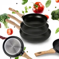 Zestawy garnków i patelni - Zestaw 3 patelni indukcja gaz non-stick Altom Design Natura Light 20/24/28 - miniaturka - grafika 1