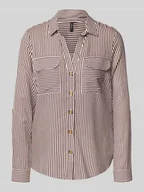 Koszule damskie - Bluzka koszulowa o kroju regular fit z czystej wiskozy model ‘BUMPY’ - miniaturka - grafika 1
