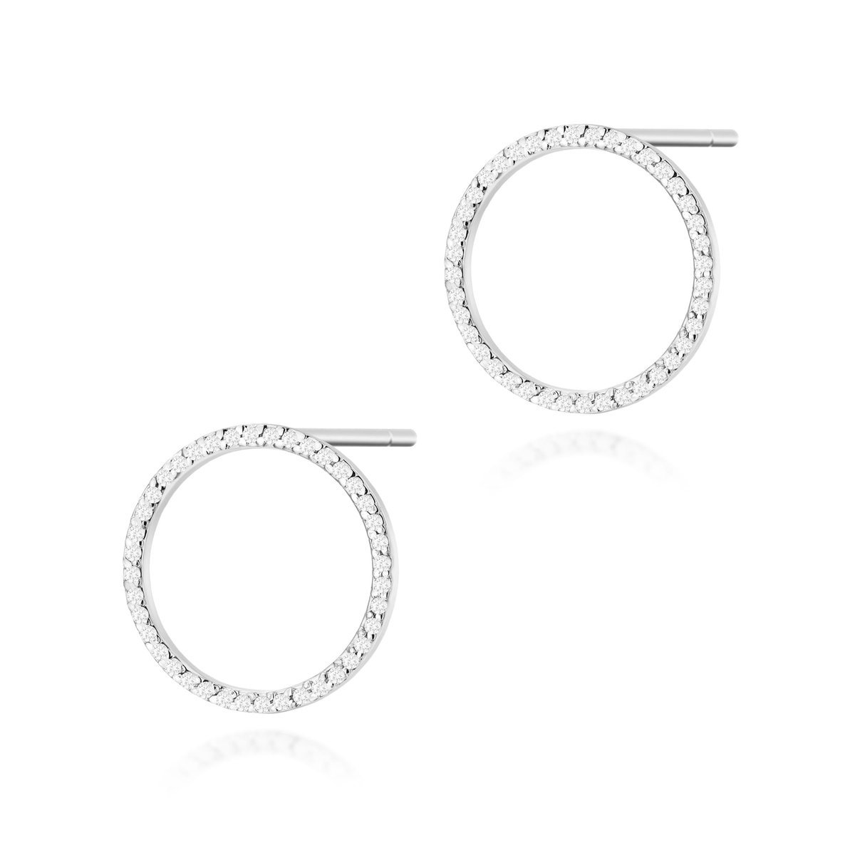 Złote kolczyki z diamentami białe złoto pr. 585