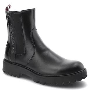Czarne Botki Tommy Hilfiger Modne Buty Damskie - Botki damskie - miniaturka - grafika 1