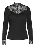 Koszulki i topy damskie - YAS BLACE LS TOP S NOOS, czarny, XS - miniaturka - grafika 1