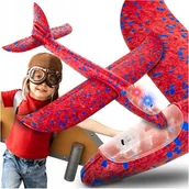 Samoloty i helikoptery - Samolot Świecący Led Styropianowy Szybowiec Rzutka Ze Styropianu Dla Dzieci - miniaturka - grafika 1