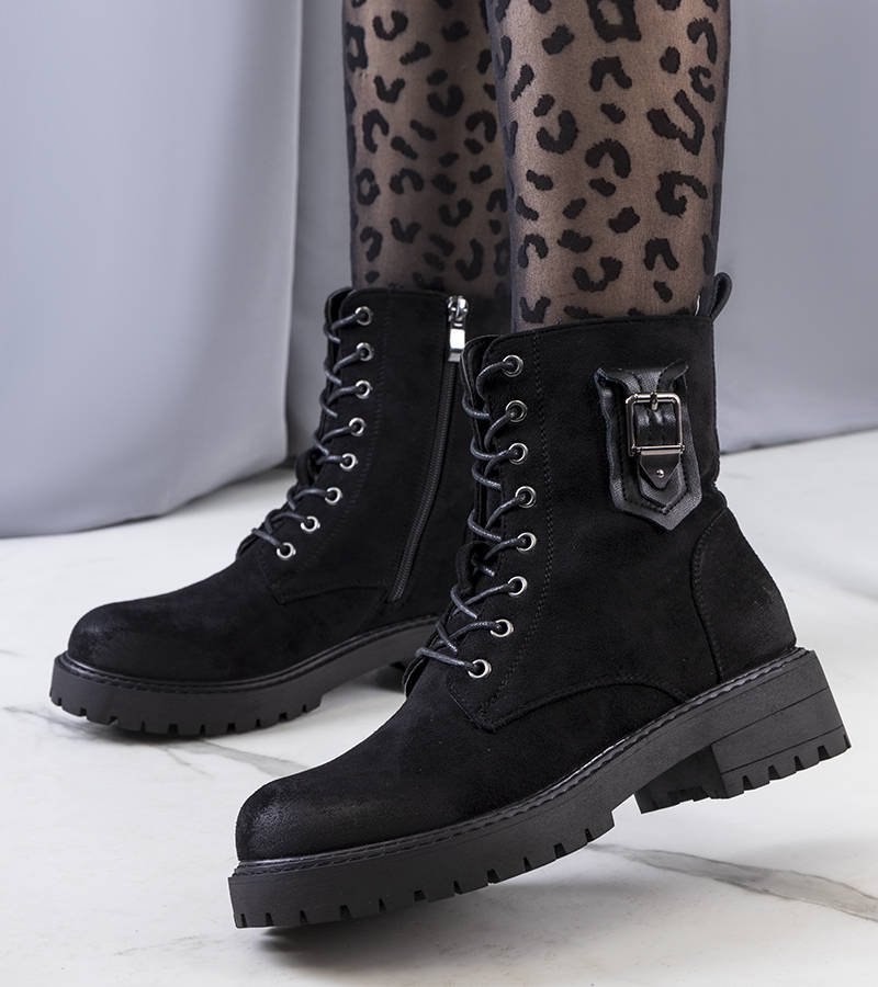 Czarne traperki Judy-37