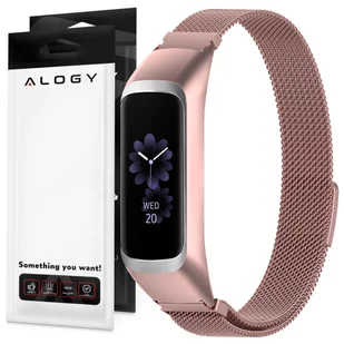 Bransoleta Milanese pasek Alogy stal nierdzewna do Samsung Galaxy Fit 2 SM-R220 Różowa - Akcesoria do smartwatchy - miniaturka - grafika 1