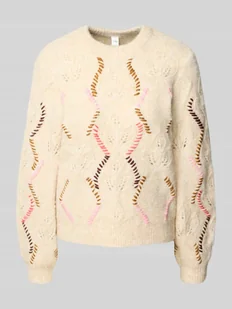 Sweter z dzianiny z haftami model ‘GABBI’ - Swetry damskie - miniaturka - grafika 1