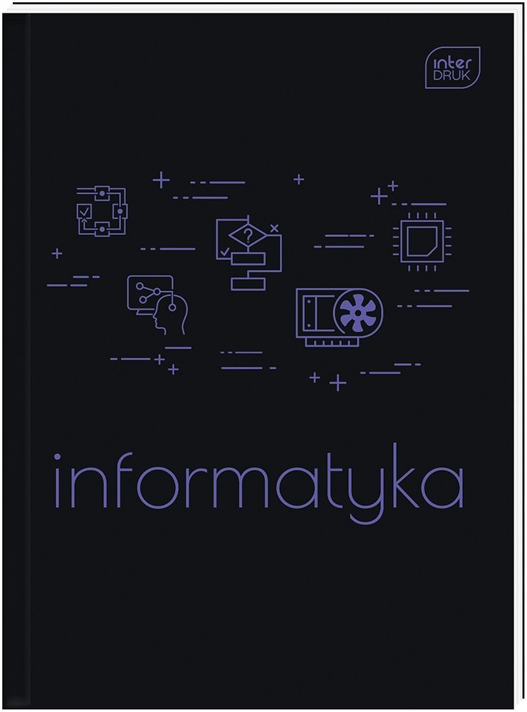 Brulion tematyczny INFORMATYKA A5 80k zeszyt TWARDA OKŁADKA ze ściągą