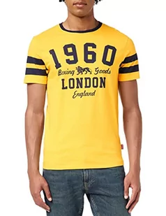 Lonsdale Męski T-shirt Walditch, żółty/granatowy, L - Koszulki męskie - miniaturka - grafika 1
