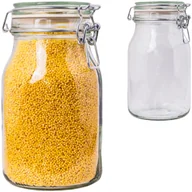 Pojemniki kuchenne - 1100ml SŁOIK hermetyczny 1l z pokrywką szklaną z uszczelką i klamrą 1,1l - miniaturka - grafika 1