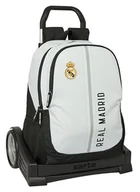 Plecaki szkolne i tornistry - Safta REAL MADRID 1. WYPOSAŻENIE 24/25 - Plecak szkolny, ergonomiczny plecy, z wózkiem Evolution, idealny dla dzieci w różnym wieku, wygodny i wszechstronny, 32 x 16 x 44 cm, biały/szary, biały/szary, - miniaturka - grafika 1