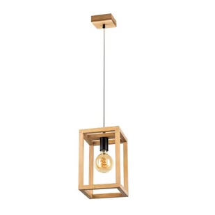 Spotlight Ekologiczna LAMPA wisząca KAGO 61540174 drewniana OPRAWA kwadratowy ZWIS klatka dąb olejowany - Lampy sufitowe - miniaturka - grafika 1