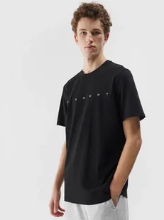 T-shirt męski, czarny, 4F - Koszulki męskie - miniaturka - grafika 1
