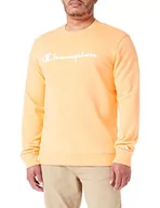 Bluzy męskie - Champion Męska bluza z okrągłym dekoltem Legacy American Classics Heavy Powerblend Terry Logo, pomarańczowa, S - miniaturka - grafika 1