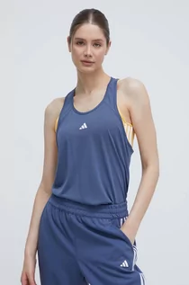 Koszulki sportowe damskie - adidas Performance top treningowy Training Essentials kolor niebieski IS4039 - grafika 1