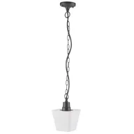 Lampy ogrodowe - Sanico Giza 312242 lampa wisząca zwis 1x12W E27 IP44 czarna / biała - miniaturka - grafika 1