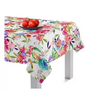 Obrusy i serwetki - Bawełniany obrus Happy Friday Basic Pink Bloom, 150x150 cm - miniaturka - grafika 1