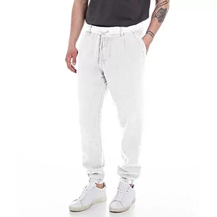 Spodnie męskie - Replay Spodnie męskie, 001 White, 38W - grafika 1