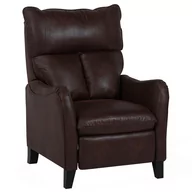 Fotele - Beliani Fotel skóra ekologiczna brązowy rozkładany ROYSTON - miniaturka - grafika 1