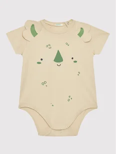 United Colors Of Benetton Body dziecięce 3P4ZAB001 Beżowy Regular Fit - Body dla niemowląt - miniaturka - grafika 1