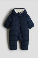Kombinezony dla dzieci - H & M - Kombinezon zimowy z futerkową podszewką - Niebieski - H&M - miniaturka - grafika 1