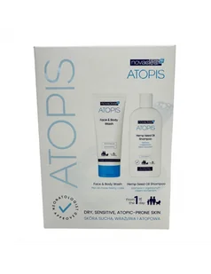 Atopis Zestaw Płyn do mycia twarzy i ciała 200 ml + Szampon z organicznym olejem konopnym 250 ml Novaclear - Kosmetyki kąpielowe dla dzieci - miniaturka - grafika 1