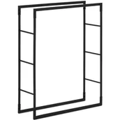 Paleniska ogrodowe - hillvert Stojak na drewno - 40 kg - 80 x 25 x 100 cm - stal - czarny HI-FWR-006 - miniaturka - grafika 1