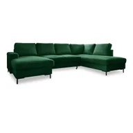 Narożniki - Ciemnozielony sztruksowy rozkładany narożnik (prawostronny) Lofty Lilly – Miuform - miniaturka - grafika 1