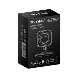 Czujnik Ruchu WiFi Podczerwień Biały SMART Google Home ALEXA V-TAC VT-5176 - Czujniki ruchu i zmierzchu - miniaturka - grafika 2