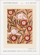 Plakaty - Art Nouveau Flower pattern stencil print in oriental style, E. A. Séguy -  plakat Wymiar do wyboru: 50x70 cm - miniaturka - grafika 1