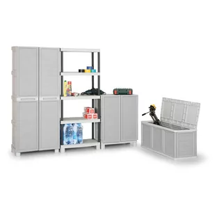 Szafa plastikowa półkowa, 1720x700x390 mm, szara - Szafy i regały magazynowe - miniaturka - grafika 3