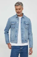 Kurtki męskie - Armani Exchange kurtka jeansowa męska kolor niebieski przejściowa - miniaturka - grafika 1