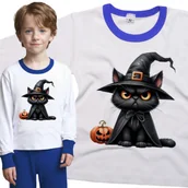 Piżamy dla dziewczynek - Piżama dziecięca Czarny Kot Kotek W Czarnej Pelerynie Halloween 98/104 - VoloDonum - miniaturka - grafika 1