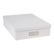 Półki na dokumenty - Białe pudełko na dokumenty z etykietą Bigso Box of Sweden Oskar, A4 - miniaturka - grafika 1