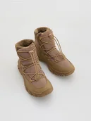 Buty dla dziewczynek - Reserved - Ocieplane śniegowce z wiązaniem - brązowy - miniaturka - grafika 1