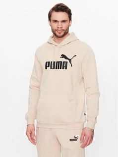 Bluzy męskie - Puma Bluza Essentials Big Logo 586687 Beżowy Regular Fit - grafika 1