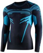 Bluzy sportowe damskie - Brubeck Bluza termoaktywna DRY LS15700 grafitowy/niebieski - miniaturka - grafika 1