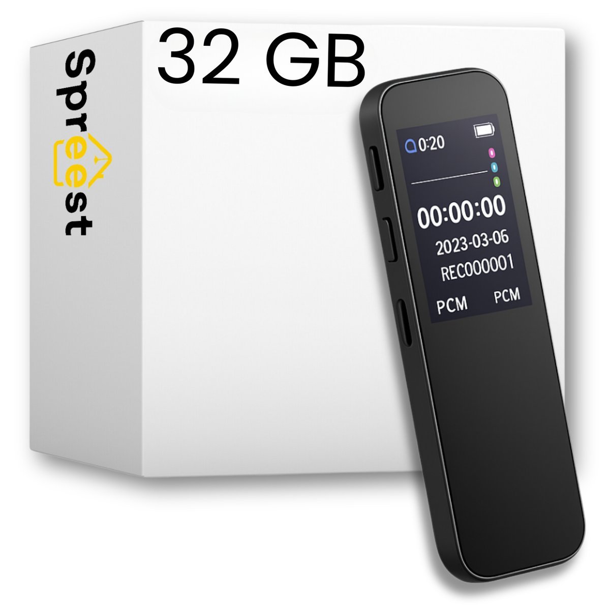 DYKTAFON SZPIEGOWSKI MINI CYFROWY PODSŁUCH MAŁY PENDRIVE 32GB SŁUCHAWKI