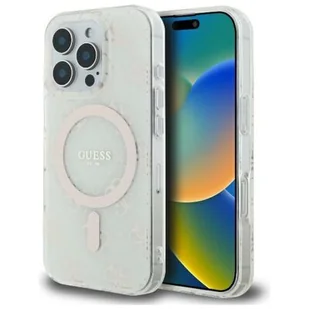 Guess GUHMP16LH4DTEH iPhone 16 Pro 6.3" biały/white hardcase IML 4G Background MagSafe - Etui i futerały do telefonów - miniaturka - grafika 1