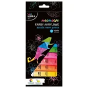 Farby i media malarskie - Derform Farby akrylowe neonowe 12x12ml KIDEA - miniaturka - grafika 1
