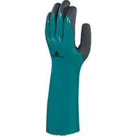Rękawice robocze - DELTA PLUS CHEMSAFE VV835 RĘKAWICE NA WKŁADZIE Z POLIAMIDU, CAŁKOWICIE POWLEKANE NITRYLEM, Z POTRÓJNĄ POWŁOKĄ NA STRONIE CHWYTNEJ, DŁ. 35 CM; ZIELONY - miniaturka - grafika 1